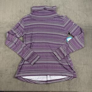 Columbia Sz XLarge Purple Cotton Blend Drifting Snow Cowl Neck Pullover